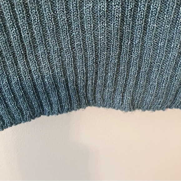 VTG Women’s 90s Pandora Blue Metallic Sweater Ruffled Edge 3/4 Sleeve Sz. S - Picture 6 of 9